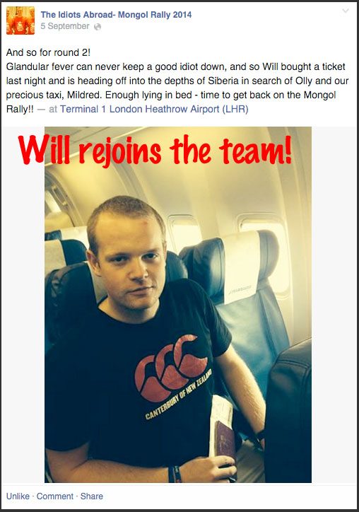 WIll rejoins the team